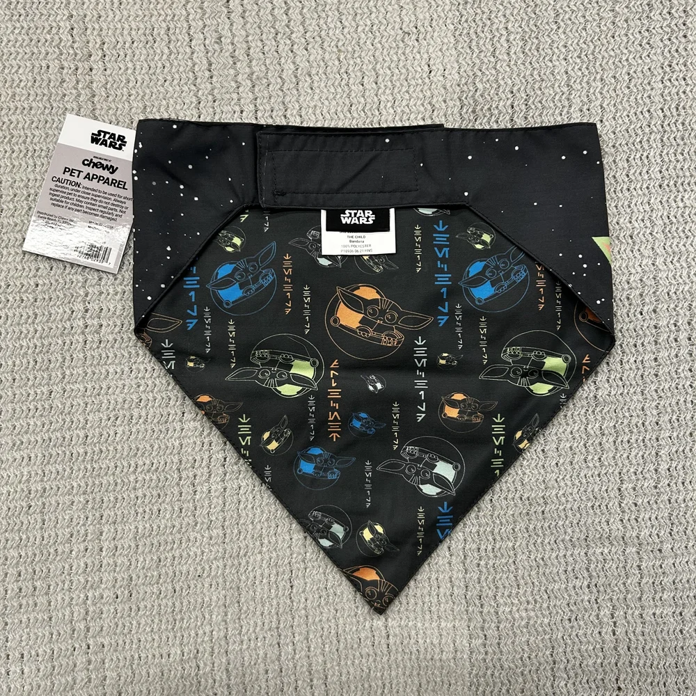 Star Wars Dog Bandana with Green Character and Black Background